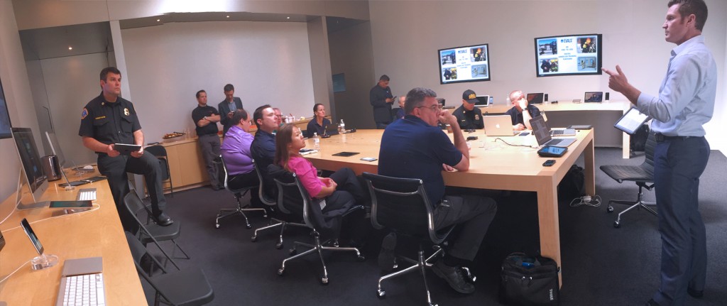 Matt Cole speaks to guests at Apple Rancho Cucamonga